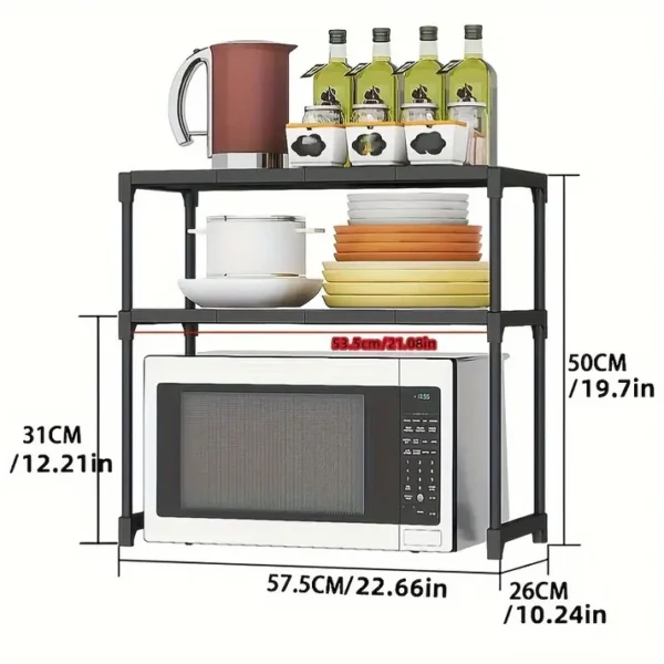 2 Layers Microwave Oven Storage Shelf - Image 3